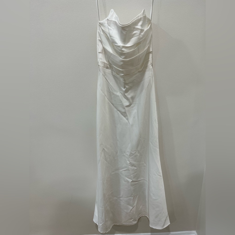 Fashion Nova white Satin Mid dress